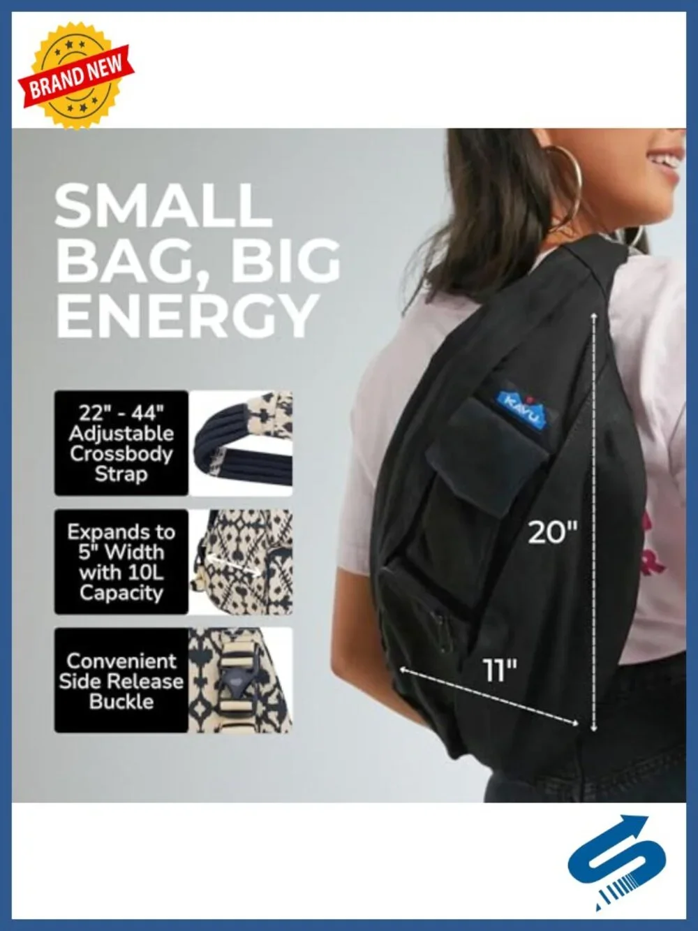 Kavu Original Rope Bag Cotton Canvas Crossbody Sling Travel